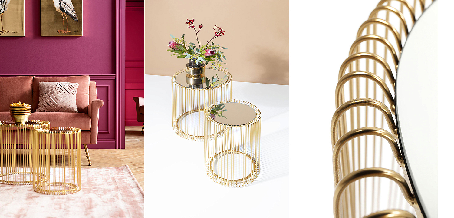 Комплект приставных столов Mirror Surface Brass Tables Комплект приставных столов Mirror Surface Brass Tables - Loft-Concept в Орле
