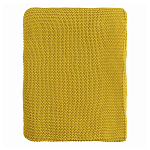 Плед из хлопка жемчужной вязки горчичного цвета Waffle Comfort варинант исполнения - 4 | Loft Concept в Орле