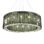 Круглая люстра с хрустальными подвесками Crystal Art Chrome Green Chandelier 12 варинант исполнения - 2 | Loft Concept в Орле