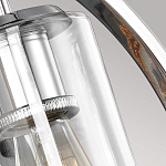 Бра цвета хром с круглой рамой и цилиндрическим прозрачным стеклянным плафоном на прямоугольном основании Feiss варинант исполнения - 5 | Loft Concept в Орле