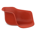 Стул пластиковый красного цвета на колесиках с подъемно-поворотным механизмом Eames Red варинант исполнения - 2 | Loft Concept в Орле