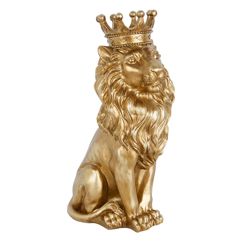 Статуэтка лев с детализированной гривой и изящной короной Lion Crown Золотой Статуэтка лев с детализированной гривой и изящной короной Lion Crown Золотой в Орле | Loft Concept