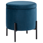 Синий пуф на черных ножках SANJAY варинант исполнения - 1 | Loft Concept в Орле
