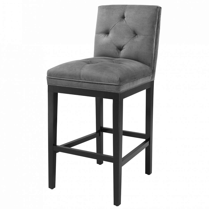 Барный стул Eichholtz Bar Stool Cesare Grey Серый Черный Барный стул Eichholtz Bar Stool Cesare Grey Серый Черный в Орле | Loft Concept