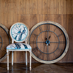 Часы настенные деревянные с римскими цифрами чёрного цвета Clock with History варинант исполнения - 3 | Loft Concept в Орле