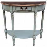 Полукруглая консоль в стиле прованс светло-бирюзовая Margery Provence Console варинант исполнения - 1 | Loft Concept в Орле