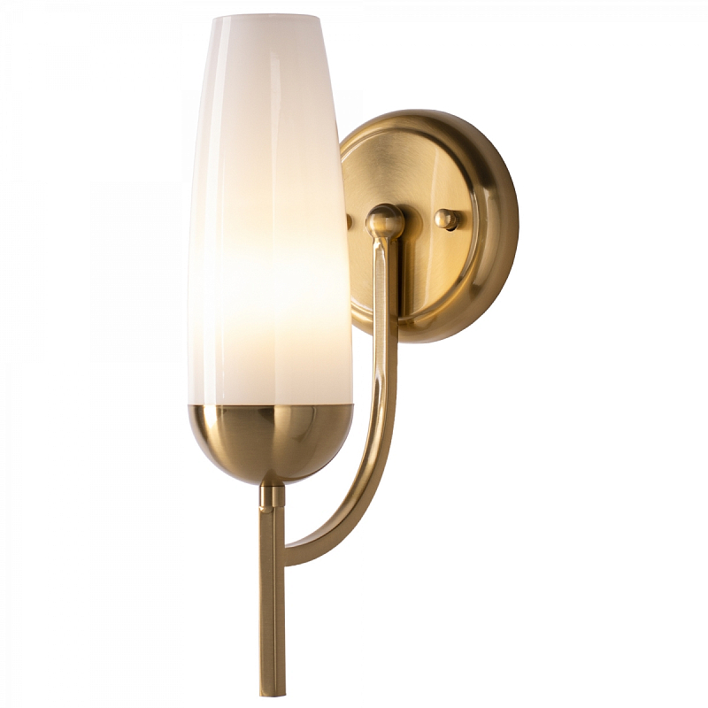 Бра Country Wall Lamp Glass Lampshade Белый Латунь Бра Country Wall Lamp Glass Lampshade Белый Латунь в Орле | Loft Concept