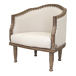 Кресло низкое с мягкой обивкой из льна на 4-х деревянных ножках Emile Armchair beige варинант исполнения - 3 | Loft Concept в Орле