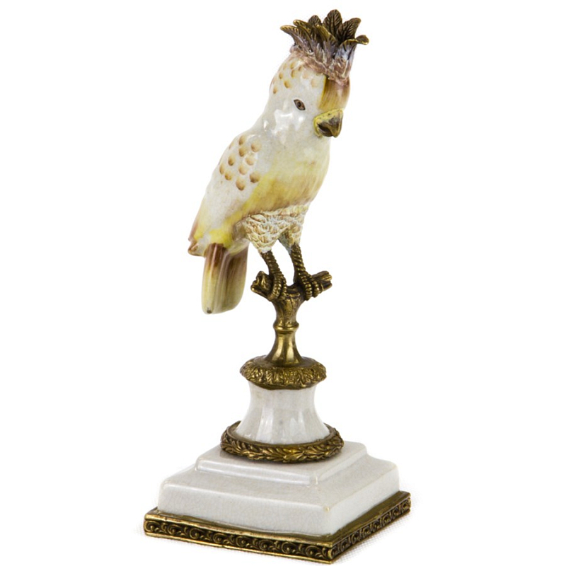 Статуэтка White Crested Parrot Белый Бронза в Орле | Loft Concept 