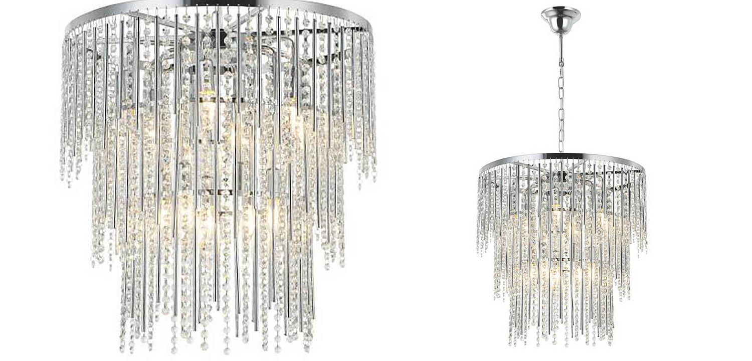 Люстра Crystal Wind Chimes Chrome Chandelier Люстра Crystal Wind Chimes Chrome Chandelier - Loft-Concept в Орле