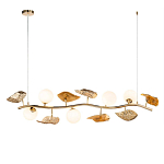 Люстра линейная на золотистом каркасе с белыми стеклянными плафонами Zest of Light варинант исполнения - 1 | Loft Concept в Орле