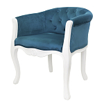 Кресло низкое в стиле прованс Louis French Armchair white and blue velour варинант исполнения - 3 | Loft Concept в Орле