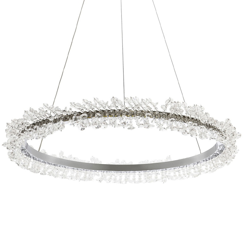 Кольцевая люстра с хрустальным декором Rowan Crystal Ring Chrome Horizontal Chandelier Прозрачный Хром Кольцевая люстра с хрустальным декором Rowan Crystal Ring Chrome Horizontal Chandelier Прозрачный Хром в Орле | Loft Concept