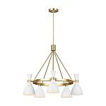 Люстра с 5-ю плафонами в форме песочных часов с узкими перфорированными отверстиями Feiss варинант исполнения - 13 | Loft Concept в Орле