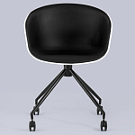 Офисное кресло из пластика с мягким сиденьем Eggshell Black варинант исполнения - 4 | Loft Concept в Орле