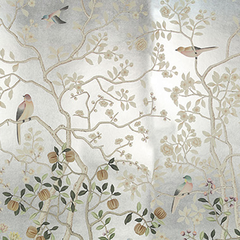 Обои ручная роспись Temple Newsam White Gold gilded silk Обои ручная роспись Temple Newsam White Gold gilded silk в Орле | Loft Concept