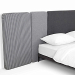 Кровать с большим мягким изголовьем Unity Dark Grey Bed варинант исполнения - 12 | Loft Concept в Орле