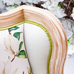 Кресло из натурального бука золотистое с изображением птиц и цветов Blooming Birds варинант исполнения - 2 | Loft Concept в Орле