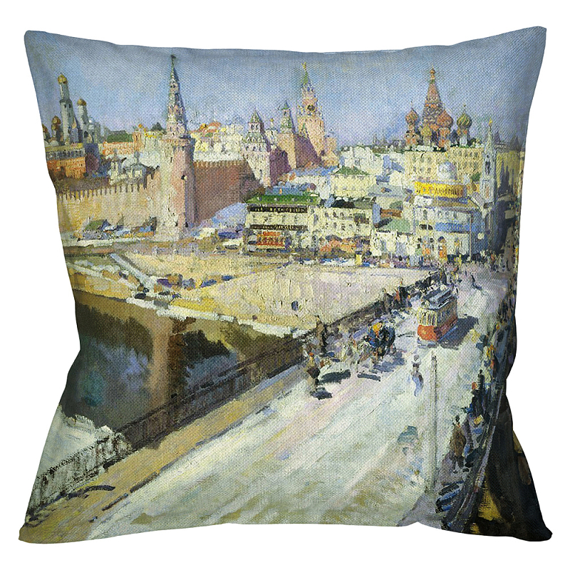 Подушка декоративная Москворецкий мост Impressionism in Art Мульти Бежевый Подушка декоративная Москворецкий мост Impressionism in Art Мульти Бежевый в Орле | Loft Concept
