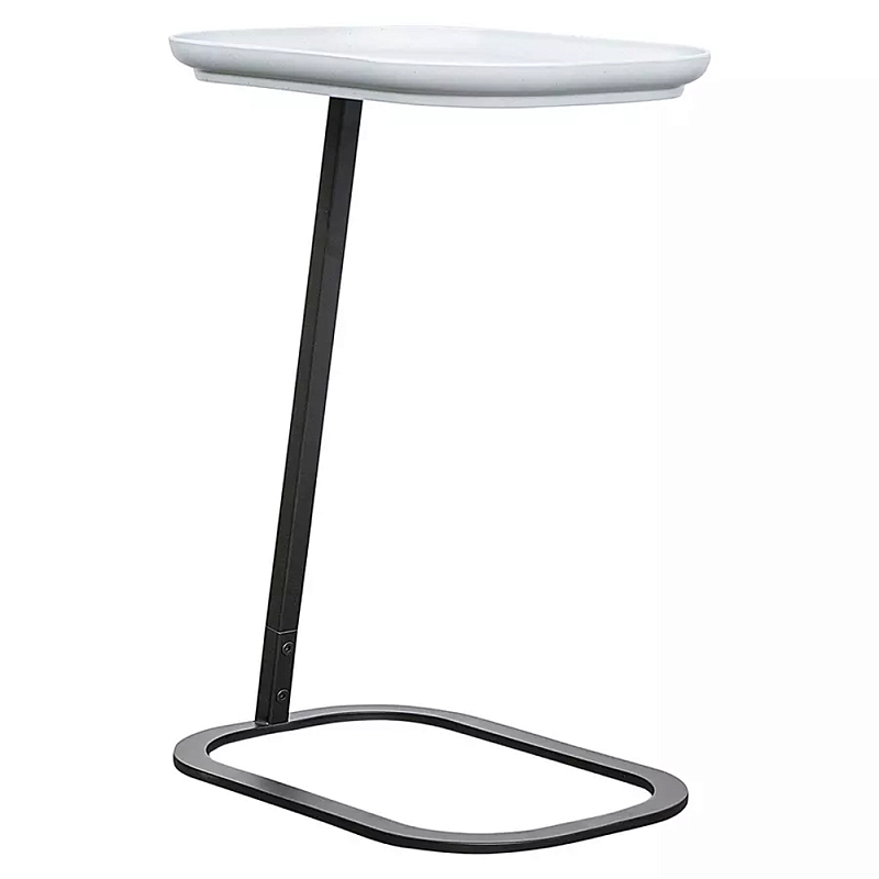 Столик приставной с прямоугольной серой столешницей Steel Stable Table Серый Черный в Орле | Loft Concept 