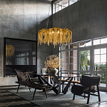 Люстра подвесная круглая с изогнутыми металлическими дугами и ниспадающими цепочками 65 см Atlantis Chain варинант исполнения - 9 | Loft Concept в Орле