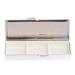 Таблетница карманная прямоугольная с 3-мя отделениями с зеркалом и накладкой из натурального камня Содалит Silver Stone Pillboxes варинант исполнения - 2 | Loft Concept в Орле