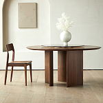 Стол обеденный круглый с двойной столешницей Walnut Wood Table варинант исполнения - 9 | Loft Concept в Орле