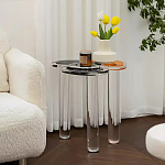 Дизайнерский журнальный стол с фигурной столешницей на 3-х прозрачных ножках Rahakif варинант исполнения - 4 | Loft Concept в Орле