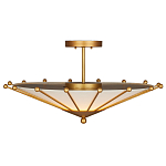 Потолочный светильник в форме конуса с каркасом золотого цвета и тканевым абажуром Inspiration in Light варинант исполнения - 3 | Loft Concept в Орле