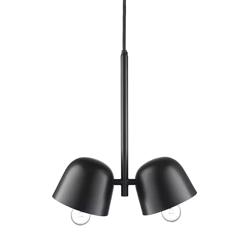 Подвесной светильник черный с 2-мя плафонами Pendant lamp Black Черный Подвесной светильник черный с 2-мя плафонами Pendant lamp Black Черный в Орле | Loft Concept