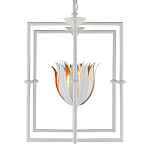 Люстра белая прямоугольная с абажурами в виде цветков тюльпана White Tulips варинант исполнения - 3 | Loft Concept в Орле