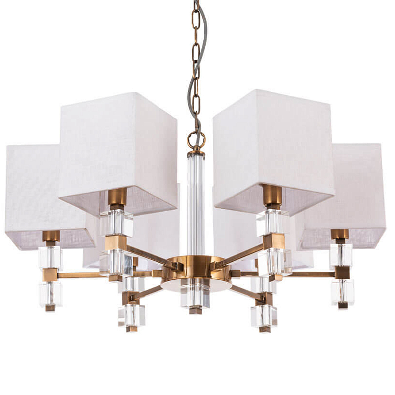 Люстра Tradonico Chandelier Brass Белый Бронза Прозрачный Люстра Tradonico Chandelier Brass Белый Бронза Прозрачный в Орле | Loft Concept