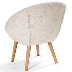 Кресло на деревянных ножках с обивкой из ткани букле Aldo Boucle Armchair варинант исполнения - 4 | Loft Concept в Орле