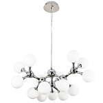 Люстра с плафонами из стеклянных шаров Pearls Suspension Chrome Chandelier варинант исполнения - 2 | Loft Concept в Орле