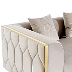 Диван двухместный  бежевый с золотым каркасом Bertrude варинант исполнения - 2 | Loft Concept в Орле