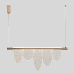 Люстра подвесная с пятью прозрачными элементами в форме лепестков и золотистым металлическим основанием DALI Tonin Casa варинант исполнения - 3 | Loft Concept в Орле