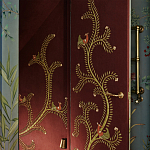 Обои с вышивкой ручной работы Fyodor Original colourway on Merlot linen варинант исполнения - 3 | Loft Concept в Орле