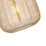 Подвесной светильник со стеклянным плафоном цилиндрической формы и металлической сеткой Metal Mesh Gold варинант исполнения - 4 | Loft Concept в Орле