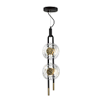 Подвесной светильник с черным основанием и золотистым декором Bruno Duo варинант исполнения - 2 | Loft Concept в Орле