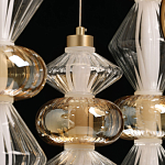 Люстра с плафонами из прозрачного и янтарного стекла в виде шаров и ромбов Gabriel Scott Luna варинант исполнения - 11 | Loft Concept в Орле