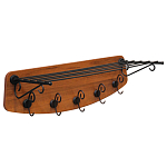 Вешалка настенная с металлической полкой и 5-ю черными крючками Noble Branches варинант исполнения - 1 | Loft Concept в Орле