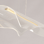 Люстра линейная с прозрачным волнообразным плафоном Wave Line варинант исполнения - 9 | Loft Concept в Орле