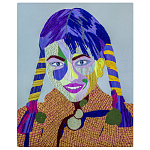 Картина с вышивкой Портрет wall panel People with the yellow ear 3 варинант исполнения - 3 | Loft Concept в Орле