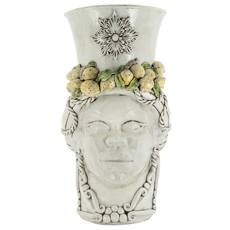 Ваза Vase Head Lady Giant Crakle Lemon Бежевый Желтый Ваза Vase Head Lady Giant Crakle Lemon Бежевый Желтый в Орле | Loft Concept