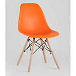 Пластиковый стул на ножках из массива бука Eames Orange варинант исполнения - 1 | Loft Concept в Орле