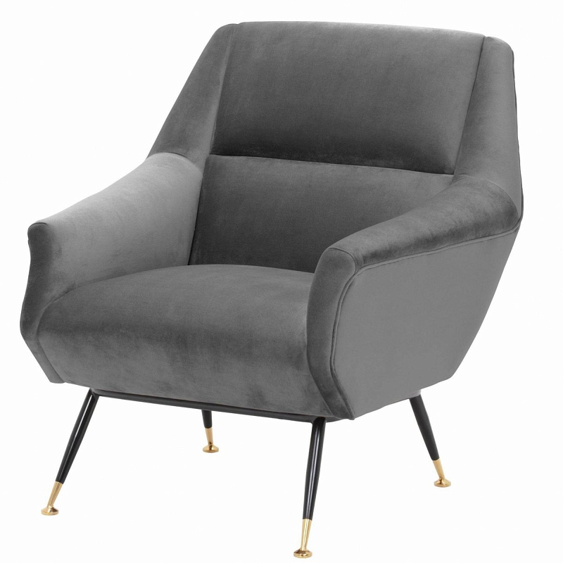 Кресло Eichholtz Chair Exile Grey Серый Латунь Черный Кресло Eichholtz Chair Exile Grey Серый Латунь Черный в Орле | Loft Concept