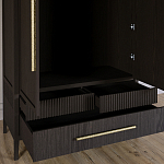 Шкаф платяной Primo с выдвижными ящиками шпон Темный орех варинант исполнения - 5 | Loft Concept в Орле