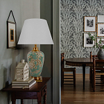 Настольная лампа бирюзовая с цветочным принтом Turquoise Flight варинант исполнения - 5 | Loft Concept в Орле