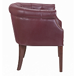 Кресло низкое из натуральной кожи на 4-х деревянных ножках из массива бука Chloe Leather Armchair vine варинант исполнения - 2 | Loft Concept в Орле