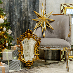 Зеркало настенное в ажурной раме золотого цвета с эффектом старины Classic Ornament Mirror варинант исполнения - 2 | Loft Concept в Орле